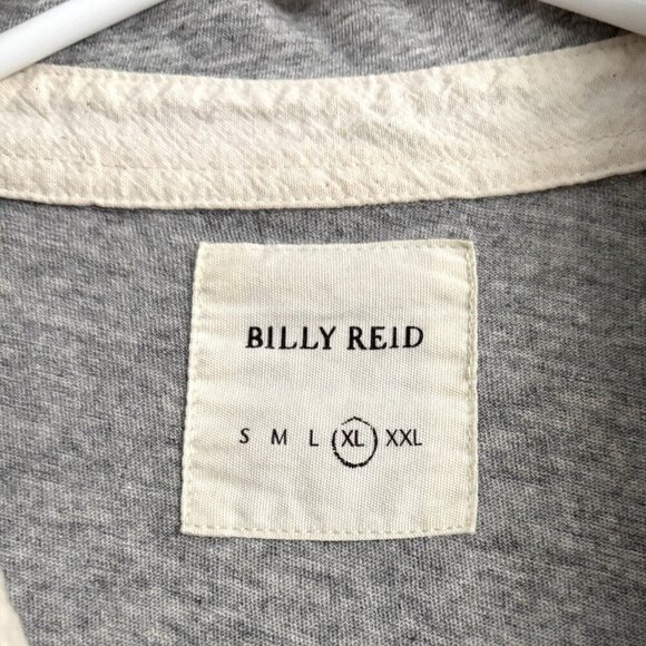 Billy Reid Gray Short Sleeve Polo Shirt with Chest Pocket Men’s Size XL - Picture 3 of 7